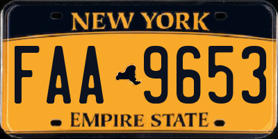 NY license plate FAA9653