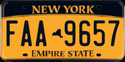 NY license plate FAA9657