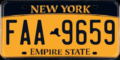 NY license plate FAA9659