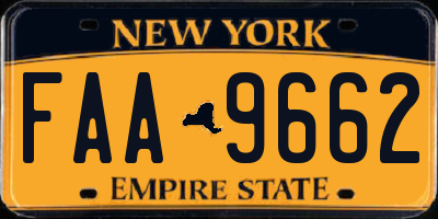 NY license plate FAA9662