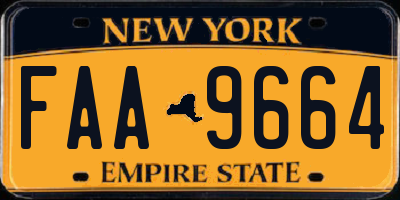 NY license plate FAA9664