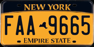 NY license plate FAA9665