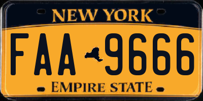 NY license plate FAA9666