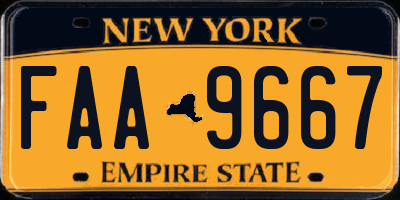 NY license plate FAA9667