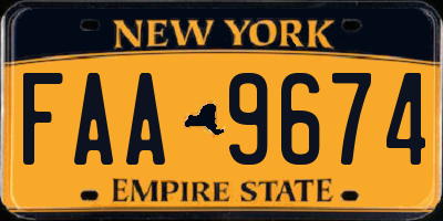 NY license plate FAA9674