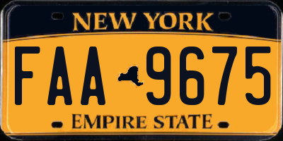 NY license plate FAA9675