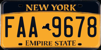 NY license plate FAA9678