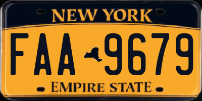 NY license plate FAA9679