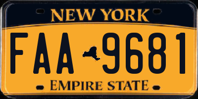 NY license plate FAA9681