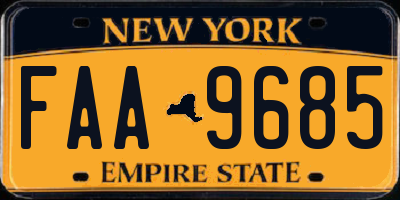 NY license plate FAA9685