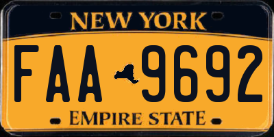 NY license plate FAA9692