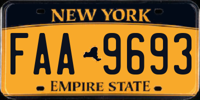 NY license plate FAA9693