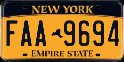 NY license plate FAA9694