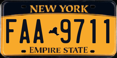 NY license plate FAA9711