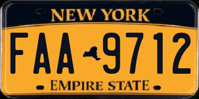 NY license plate FAA9712