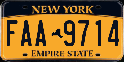 NY license plate FAA9714