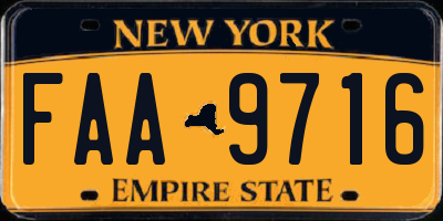 NY license plate FAA9716