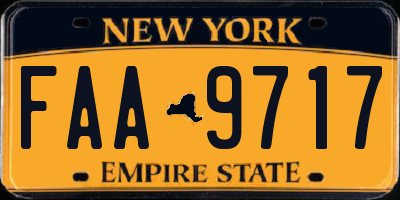 NY license plate FAA9717