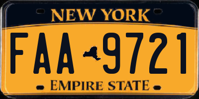 NY license plate FAA9721