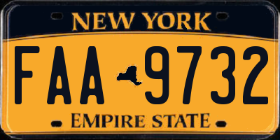 NY license plate FAA9732