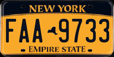 NY license plate FAA9733