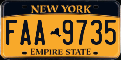 NY license plate FAA9735