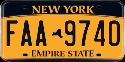 NY license plate FAA9740