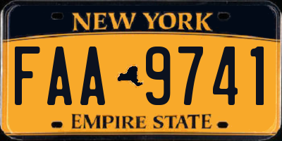 NY license plate FAA9741