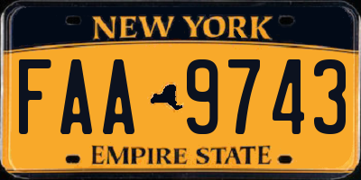 NY license plate FAA9743