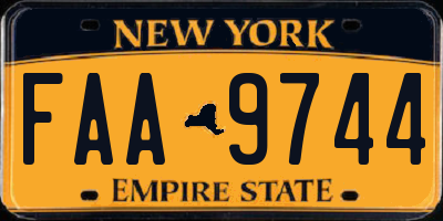 NY license plate FAA9744