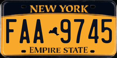 NY license plate FAA9745