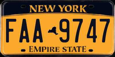 NY license plate FAA9747