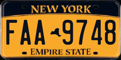 NY license plate FAA9748