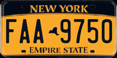 NY license plate FAA9750