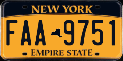 NY license plate FAA9751