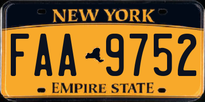 NY license plate FAA9752