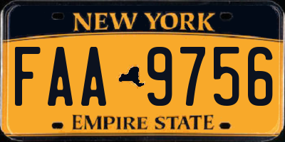 NY license plate FAA9756