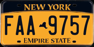 NY license plate FAA9757