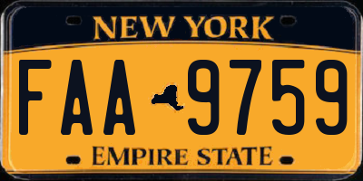 NY license plate FAA9759