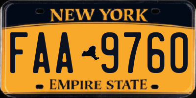 NY license plate FAA9760