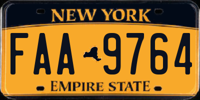 NY license plate FAA9764