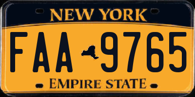 NY license plate FAA9765