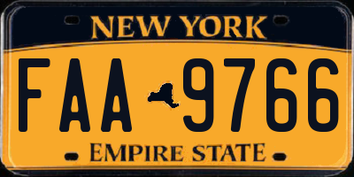 NY license plate FAA9766