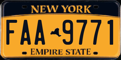 NY license plate FAA9771