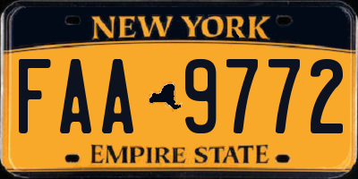 NY license plate FAA9772