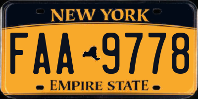 NY license plate FAA9778