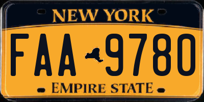 NY license plate FAA9780