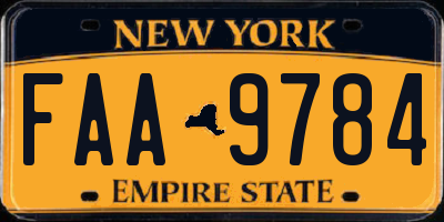 NY license plate FAA9784