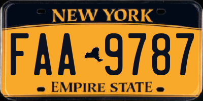 NY license plate FAA9787