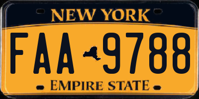 NY license plate FAA9788